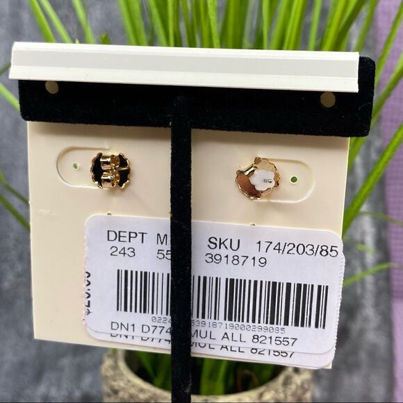 Dillard’s Tri Color Dangle Chandelier Earrings Pink Blue Purple - Picture 6 of 7